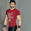 Gladious Men’s Sports Slim Fit Fitness Cotton Maroon T-Shirt